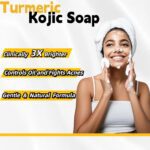 Kojic Acid & Turmeric Soap Bar for Dark Spot removal - Skin Lightening Soap with Vitamin C, Retinol, Shea Butter & Lemon Oil - for Face, Body, Underarms - SLS Free, for Oily & Dry Skin - Image 3