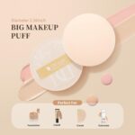 DUcare Foundation Brush for Liquid Makeup, Flat Top Professional Kabuki Brush with Puff Buffing Blending Mineral Powder Large Makeup Face Brush - Image 4