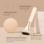 DUcare Foundation Brush for Liquid Makeup, Flat Top Professional Kabuki Brush with Puff Buffing Blending Mineral Powder Large Makeup Face Brush - Image 8