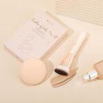 DUcare Foundation Brush for Liquid Makeup, Flat Top Professional Kabuki Brush with Puff Buffing Blending Mineral Powder Large Makeup Face Brush - Image 9
