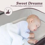 Portable Baby Playard 4 in 1 Design, Foldable Baby Playpen with Removable Bassinet, Canopy and Changing Table, Infant Playrad, Nursery Center Travel Crib - Image 5