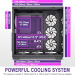 F600 PC Case - Pre-Installed 7 PWM ARGB Fan, ATX Mid-Tower Gaming PC Case, 270° Panoramic Glass with Type-C, FOIFKIN (Black, F600) - Image 7