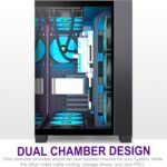 F600 PC Case - Pre-Installed 7 PWM ARGB Fan, ATX Mid-Tower Gaming PC Case, 270° Panoramic Glass with Type-C, FOIFKIN (Black, F600) - Image 8