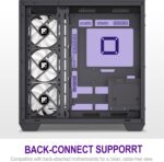 F600 PC Case - Pre-Installed 7 PWM ARGB Fan, ATX Mid-Tower Gaming PC Case, 270° Panoramic Glass with Type-C, FOIFKIN (Black, F600) - Image 11