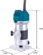 Wood Router + 15PCS 1/4" Router Bit Set Router Tool 800W Wood Routers for Woodworking Electric Hand Tool, 30000R/MIN Compact Edge Trimmer Laminate Milling Engraving with Tungsten Carbide - Image 5