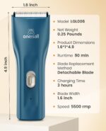 oneisall Pet Clipper for Cat Matted Hair, Pet Shaver for Cats Quiet Pet Clippers Waterproof Cordless Cat Clippers for Matted Hair Long Hair with Storage Bag (Green) - Image 9