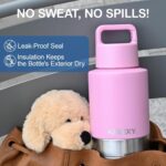 Insulated Dog Travel Water Bottle With Detachable Bowls, 3 In 1 Portable Dog Water Bottle Dispenser, Dog Accessories For Walking, Hiking, Camping, Outdoor (Pink-purple, 32 Oz) - Image 3
