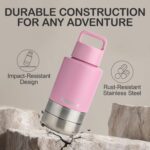 Insulated Dog Travel Water Bottle With Detachable Bowls, 3 In 1 Portable Dog Water Bottle Dispenser, Dog Accessories For Walking, Hiking, Camping, Outdoor (Pink-purple, 32 Oz) - Image 5