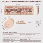 Wireless Keyboard and Mouse, KOOTOP Cute Keyboard and Mouse, 2.4G Wireless Keyboard with Retro Round Keycap for PC, Mac, Laptop,Computer Windows (Milk Tea) - Image 7
