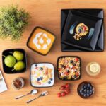 vancasso Soho Dinnerware Sets 12 Pieces, Black Stoneware Square Place Setting, Plates and Bowls Sets, Dinner Plate, Dishes Set for 4 - Image 9
