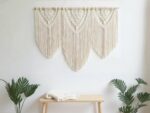 oiikain Large Handmade Boho Macrame Wall Hanging Tapestry - Chic Bohemian Woven Home Decor art for Living Room, Bedroom, and Wedding Parties (Beige, twelve rhombus) - Image 5