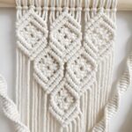 oiikain Large Handmade Boho Macrame Wall Hanging Tapestry - Chic Bohemian Woven Home Decor art for Living Room, Bedroom, and Wedding Parties (Beige, twelve rhombus) - Image 7