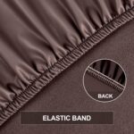 Alishomtll PU Chair Covers Set of 4/6 Leather Stretch Universal Chair Slipcovers Waterproof Elastic Dining Room Chair Covers Washable Chairs Protection for Kitchen Restaurant Hotel (Brown, 6 pcs) - Image 8