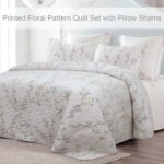 Exclusivo Mezcla Reversible Boho Quilt Set King Size, 3 Pieces Flowers White All Season Bedspreads, Ultra Soft Floral Coverlet Bedding Set with Printed Pattern (1 Quilt, 2 Pillow Shams) - Image 3