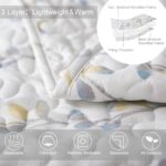 Exclusivo Mezcla Reversible Boho Quilt Set King Size, 3 Pieces Flowers White All Season Bedspreads, Ultra Soft Floral Coverlet Bedding Set with Printed Pattern (1 Quilt, 2 Pillow Shams) - Image 4