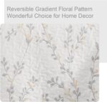 Exclusivo Mezcla Reversible Boho Quilt Set King Size, 3 Pieces Flowers White All Season Bedspreads, Ultra Soft Floral Coverlet Bedding Set with Printed Pattern (1 Quilt, 2 Pillow Shams) - Image 5