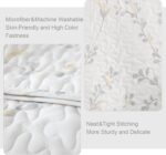 Exclusivo Mezcla Reversible Boho Quilt Set King Size, 3 Pieces Flowers White All Season Bedspreads, Ultra Soft Floral Coverlet Bedding Set with Printed Pattern (1 Quilt, 2 Pillow Shams) - Image 6