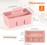 Lifewit 2-Pack Plastic Divided Caddy Organizer with Handle, Portable Art Supply Storage Organizer for Craft Supplies, Cosmetics, Holds Pencil, Crayon, Brushes, Hair Product, Dorm Shower Caddy, Pink - Image 4