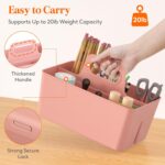 Lifewit 2-Pack Plastic Divided Caddy Organizer with Handle, Portable Art Supply Storage Organizer for Craft Supplies, Cosmetics, Holds Pencil, Crayon, Brushes, Hair Product, Dorm Shower Caddy, Pink - Image 7