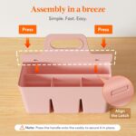 Lifewit 2-Pack Plastic Divided Caddy Organizer with Handle, Portable Art Supply Storage Organizer for Craft Supplies, Cosmetics, Holds Pencil, Crayon, Brushes, Hair Product, Dorm Shower Caddy, Pink - Image 9