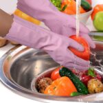 Bamllum Rubber Cleaning Gloves - 3 Pairs Latex Free Kitchen Cleaning Gloves with Cotton Liner- Household Dishwashing Gloves, Non- Slip Waterproof (Small, Blue+Pink+White) - Image 4