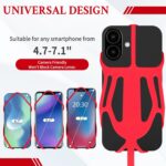 Silicone Phone Lanyard Holder with Carabiner, Universal Phone Strap,Anti-Theft Phone Case with retractable tether - Image 3