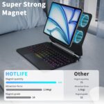 Keyboard Case for iPad Air 11-inch (M3 2025 / M2 2024) & iPad Pro 11 inch(1st/2nd/3rd/4th Gen) – Magic-Style Magnetic Backlit Keyboard Case -Multi-Touch Trackpad for iPad 10.9 5th/4th Gen (Black) - Image 8