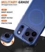 Diverbox Magnetic for iPhone 17 Pro Case-(Compatible with MagSafe) Heavy Duty Protection Phone Case with Camera Control Button with Screen Protector Shockproof Drop-Proof 6.3 inch (Blue) - Image 4