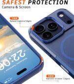 Diverbox Magnetic for iPhone 17 Pro Case-(Compatible with MagSafe) Heavy Duty Protection Phone Case with Camera Control Button with Screen Protector Shockproof Drop-Proof 6.3 inch (Blue) - Image 5