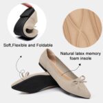 Women's Flats Pointed Toe Bow Knit Ballet Shoes Comfortable Dressy Mesh Slip On Flat - Image 4
