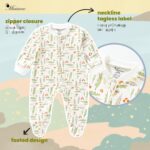 100% Cotton Infant Baby Footies 2-Pack with Snap/Zipper, 0-12 Months Soft Casual Newborn Baby Clothes - Image 3