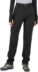 Wespornow Women's-Fleece-Lined-Hiking-Pants Snow-Ski-Pants Water-Resistance-Outdoor-Softshell-Insulated for Winter - Image 3
