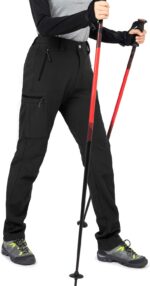 Wespornow Women's-Fleece-Lined-Hiking-Pants Snow-Ski-Pants Water-Resistance-Outdoor-Softshell-Insulated for Winter - Image 4