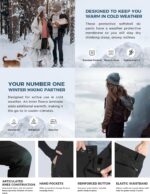 Wespornow Women's-Fleece-Lined-Hiking-Pants Snow-Ski-Pants Water-Resistance-Outdoor-Softshell-Insulated for Winter - Image 6