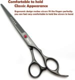 7.0in Titanium Black Professional Pet Grooming Scissors Set,Straight & Thinning & Curved Scissors 4pcs Set for Dog Grooming,(Black) - Image 4