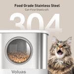 VOLUAS Automatic Cat Feeders for Two Cats,Stainless Steel 5L Pet Feeder for Cats and Dogs Timed Cat Feeder Pet Dry Food Dispenser, White - Image 4
