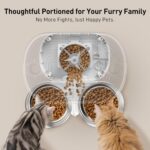 VOLUAS Automatic Cat Feeders for Two Cats,Stainless Steel 5L Pet Feeder for Cats and Dogs Timed Cat Feeder Pet Dry Food Dispenser, White - Image 5