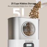 VOLUAS Automatic Cat Feeders for Two Cats,Stainless Steel 5L Pet Feeder for Cats and Dogs Timed Cat Feeder Pet Dry Food Dispenser, White - Image 6