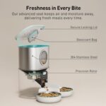 VOLUAS Automatic Cat Feeders for Two Cats,Stainless Steel 5L Pet Feeder for Cats and Dogs Timed Cat Feeder Pet Dry Food Dispenser, White - Image 8