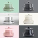 GreenLife Stainless Steel Nonstick 10 Piece Cookware Set, Detachable Handle, Induction Ready, Stackable Kitchen Set, Tri Ply Ceramic PFAS Free Pots & Pans, Space Saving, Oven Safe, Glass Lid, Silver - Image 9