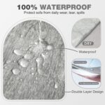 1OO% Waterproof Sectional Couch Covers for Dogs Chenille L Shape Sofa Cover Blanket Set 2 Pieces Sectional Slipcover with Tassel Soft Washable Pet Furniture Protector (XX-Large, Air Grey) - Image 4