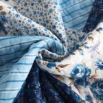 Autumn Dream Cotton Bedspread Quilt Sets Reversible Rustic Coverlet Sets Comforters White Blue Rose Floral Patchwork Pattern Bedding Sets, King Size - Image 8