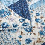 Autumn Dream Cotton Bedspread Quilt Sets Reversible Rustic Coverlet Sets Comforters White Blue Rose Floral Patchwork Pattern Bedding Sets, King Size - Image 9