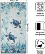 Sea Turtle Hand Towels Set of 2 Coastal Kitchen Towels Decorative Nautical Marine Life Bath Towels Ocean Animal Themed Towels for Bathroom Housewarming Gifts 14 x 28 Inch - Image 3