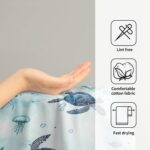 Sea Turtle Hand Towels Set of 2 Coastal Kitchen Towels Decorative Nautical Marine Life Bath Towels Ocean Animal Themed Towels for Bathroom Housewarming Gifts 14 x 28 Inch - Image 4