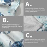 Sea Turtle Hand Towels Set of 2 Coastal Kitchen Towels Decorative Nautical Marine Life Bath Towels Ocean Animal Themed Towels for Bathroom Housewarming Gifts 14 x 28 Inch - Image 5