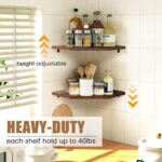 Corner Shelf Wall Mount, Floating Corner Shelves, Set of 4 Corner Wall Shelf Organizer, Rustic Wood Wall Storage Display Shelves for Living Room Bedroom Bathroom Kitchen, Rustic Brown - Image 4