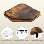 Corner Shelf Wall Mount, Floating Corner Shelves, Set of 4 Corner Wall Shelf Organizer, Rustic Wood Wall Storage Display Shelves for Living Room Bedroom Bathroom Kitchen, Rustic Brown - Image 5