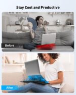 AboveTEK Adjustable Laptop Lap Desk, 3 Ergonomic Angles, PU Leather Non-Slip Surface, Heat Shield, Retractable Mouse Pad, Portable Laptop Lap pad Workstation for Bed, Sofa, Travel - Image 4