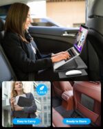 AboveTEK Adjustable Laptop Lap Desk, 3 Ergonomic Angles, PU Leather Non-Slip Surface, Heat Shield, Retractable Mouse Pad, Portable Laptop Lap pad Workstation for Bed, Sofa, Travel - Image 7